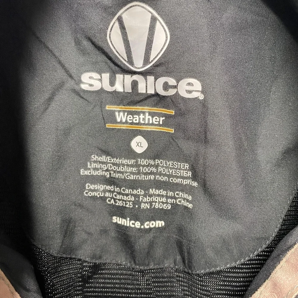 Sunice Jacket Mens‎ XL Black Gray Weather Golf Windbreaker Full Zip Lightweight
